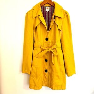 Tulle Anthropologie Yellow Peacoat Front Pockets Size Medium